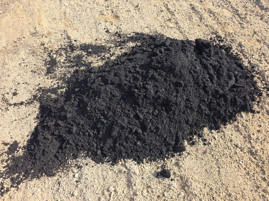 Vue d'ensemble du biochar brut avant conditionnement